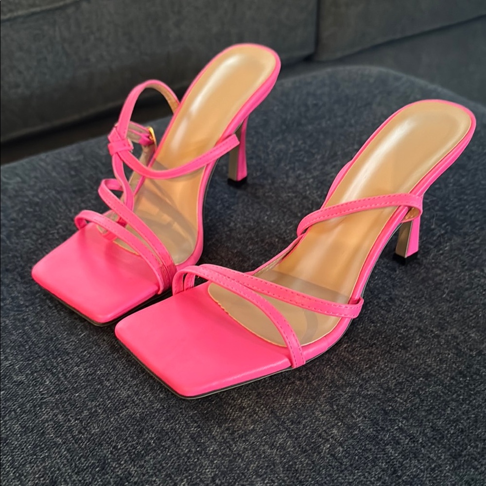 Elegant Pink Strappy Heels